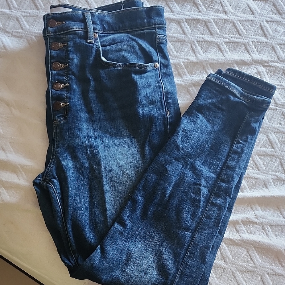 LOFT Dark Blue High Rise Jeans